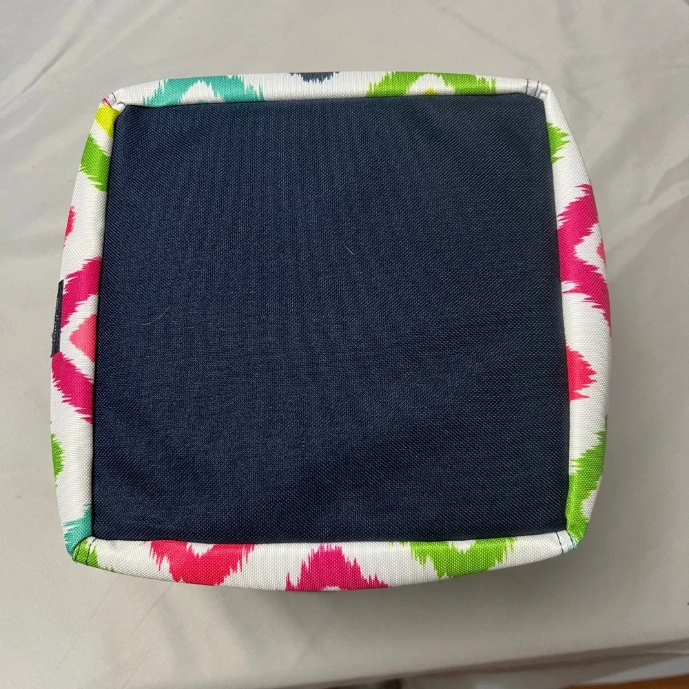 Thirty-One Mini Gifts Bin Storage Organizer Candy Corners‎ Turquoise Bird Print